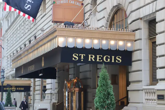 The exterior of the St. Regis Hotel in Manhattan.